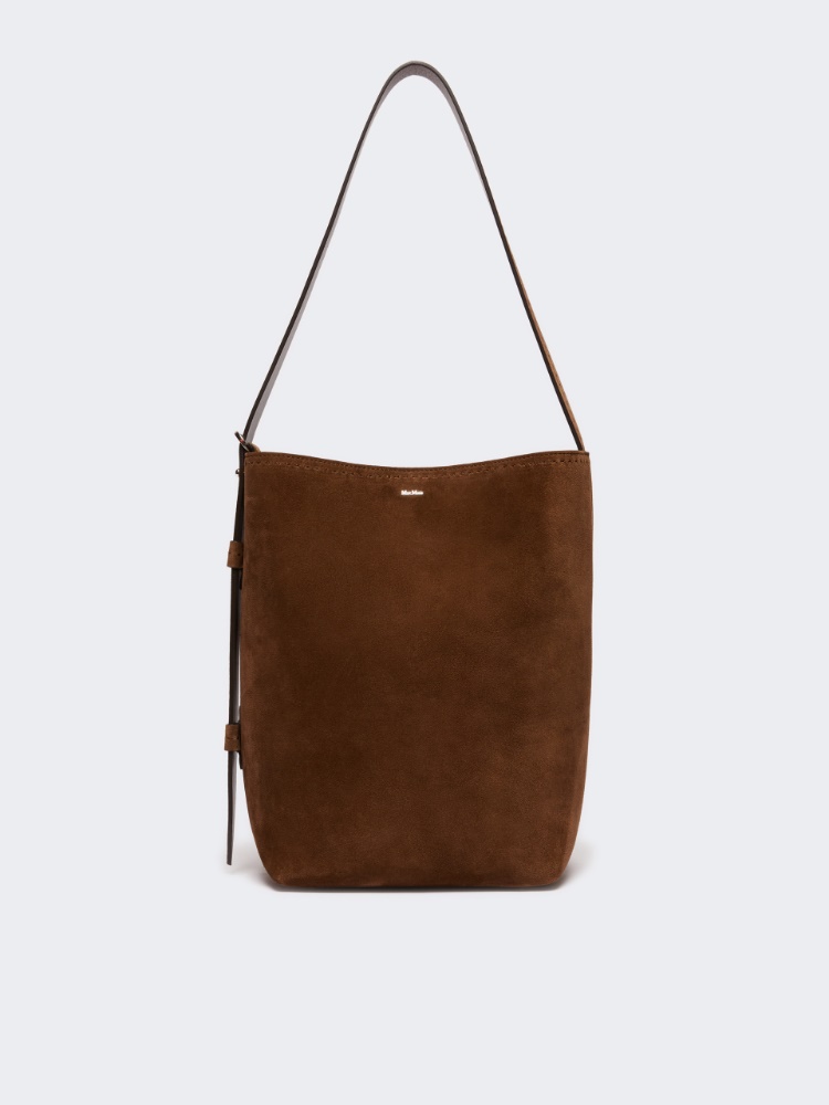 Tasche Archetipo Small aus Spaltleder - DUNKELBRAUN