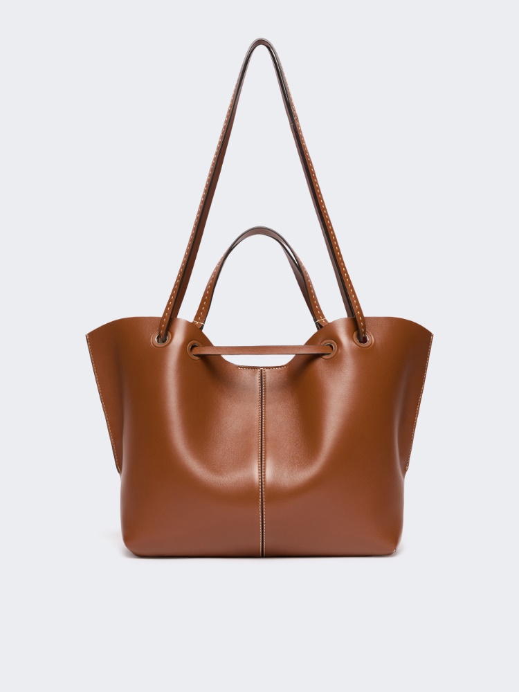 Double nappa leather shopper bag - AMBER BROWN - Max Mara - 3