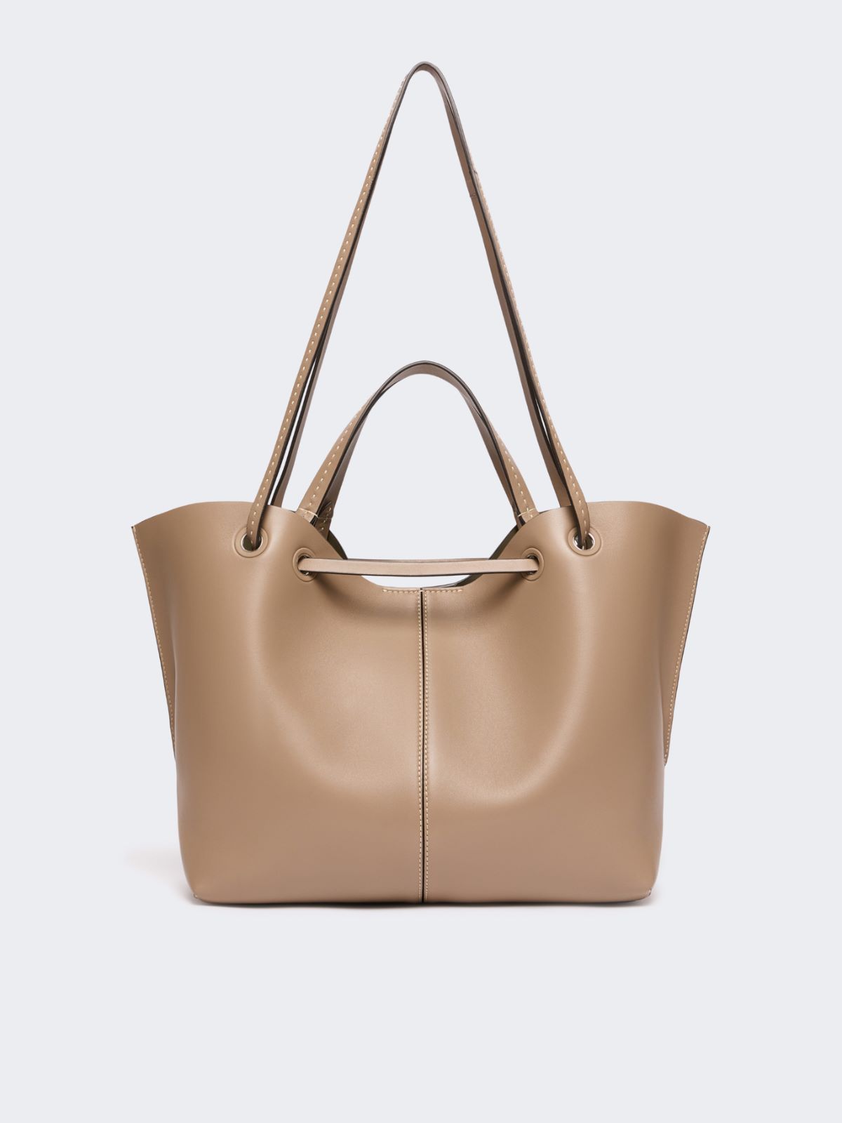 Double nappa leather shopper bag - MUD - Max Mara - 3