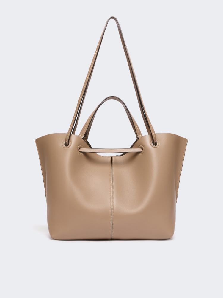 Double nappa leather shopper bag - MUD - Max Mara - 3
