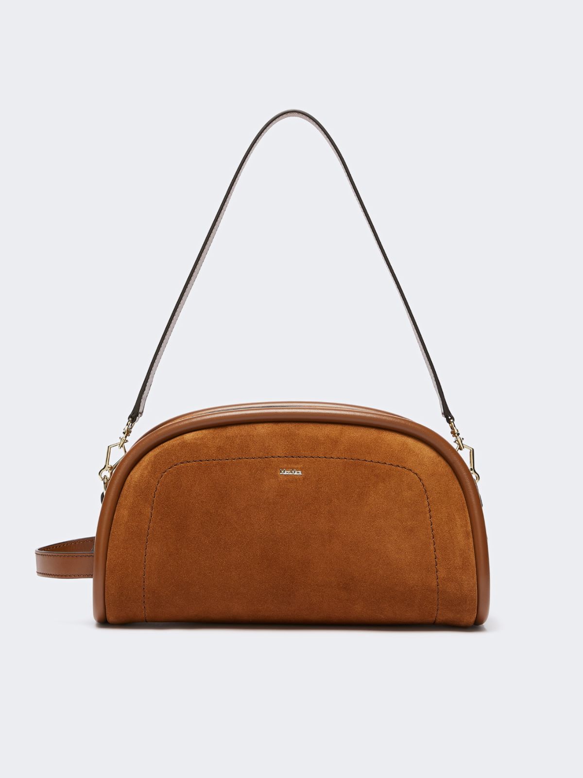 Suede and leather handbag - AMBER BROWN - Max Mara - 4