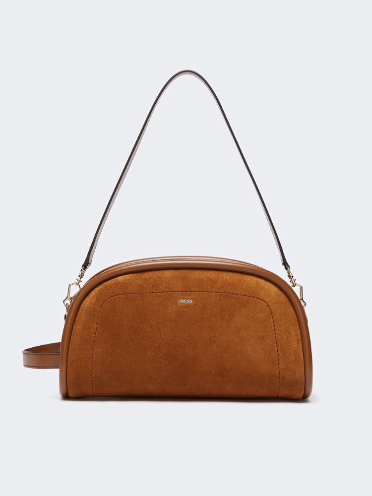 Suede and leather handbag - AMBER BROWN - Max Mara - 4