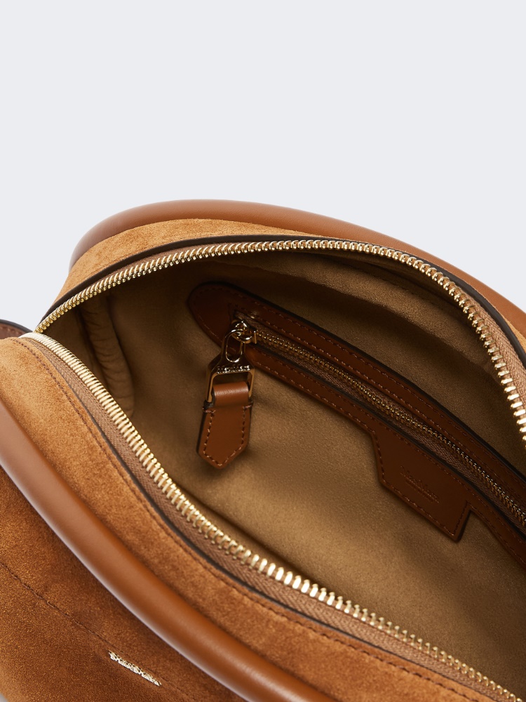 Suede and leather handbag - AMBER BROWN - Max Mara - 5