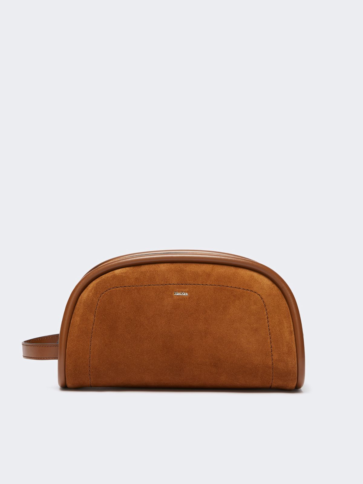 Suede and leather handbag - AMBER BROWN - Max Mara