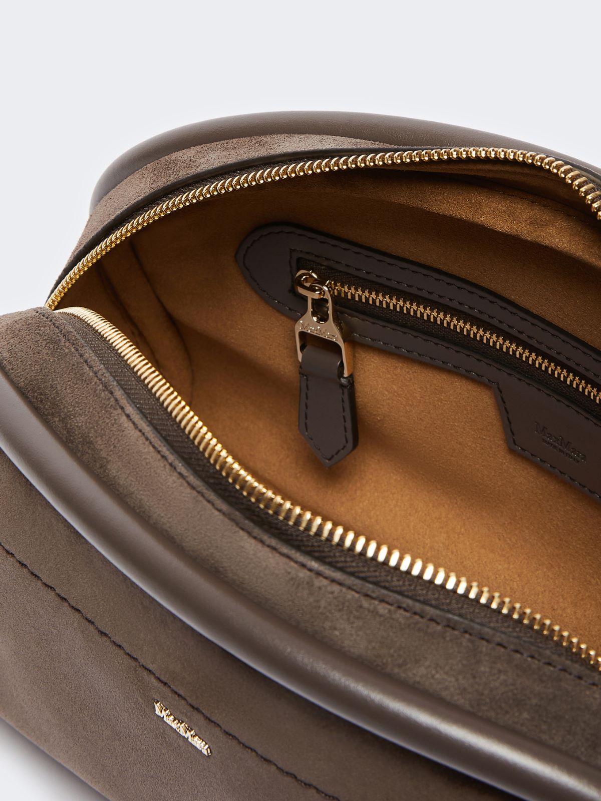 Suede and leather handbag - DARK GREY - Max Mara - 5