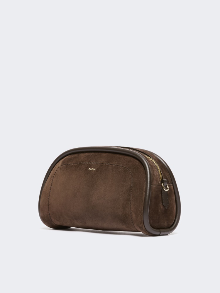 Suede and leather handbag - DARK BROWN - Max Mara - 2
