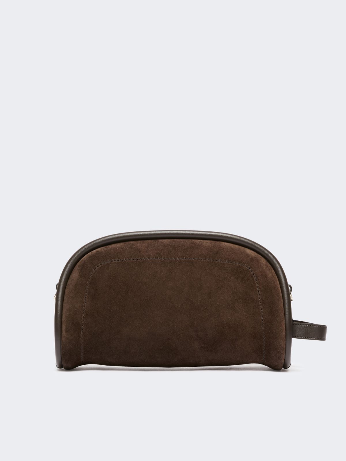 Suede and leather handbag - DARK BROWN - Max Mara - 3