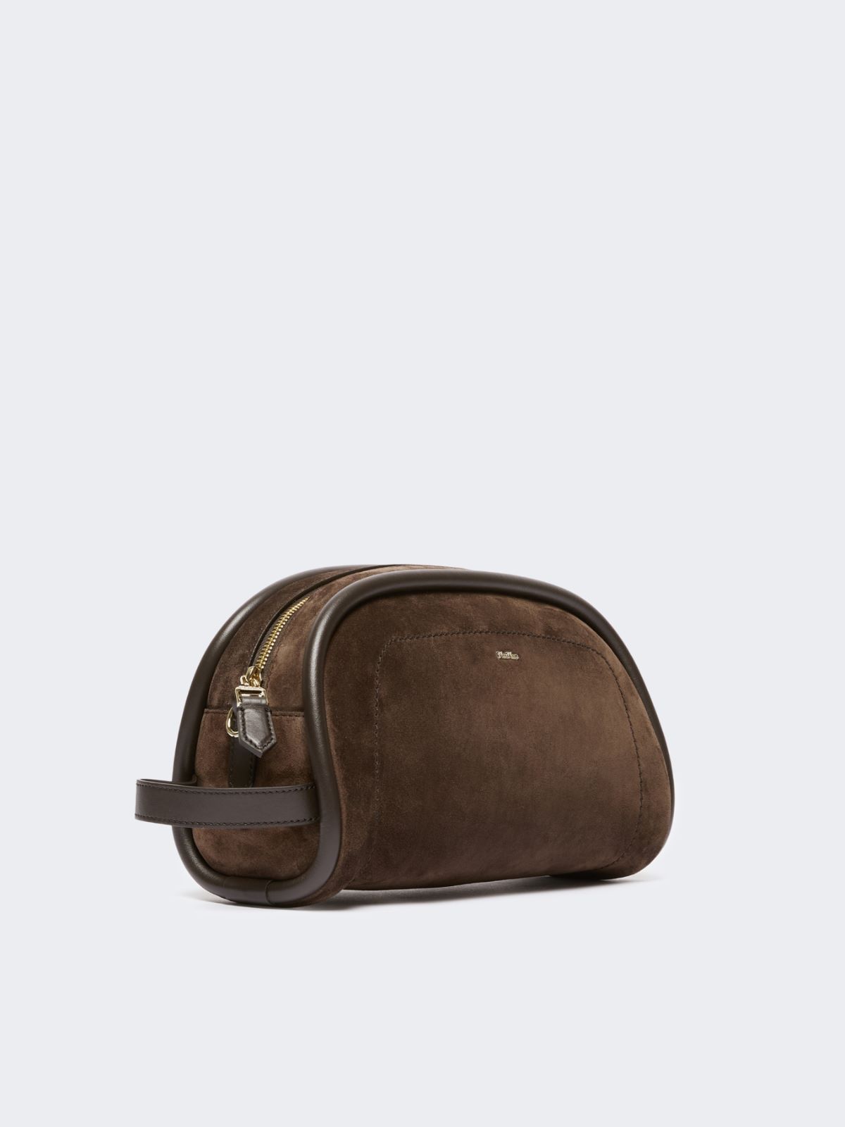 Suede and leather handbag - DARK BROWN - Max Mara - 4