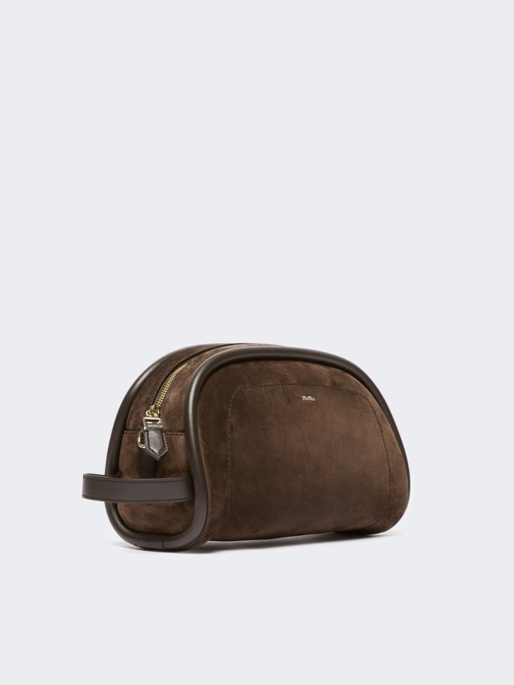 Suede and leather handbag - DARK BROWN - Max Mara - 4