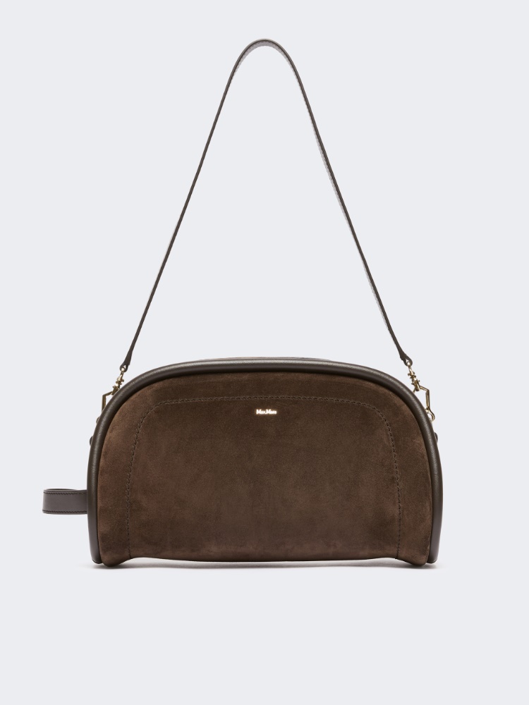 Suede and leather handbag - DARK BROWN - Max Mara - 5