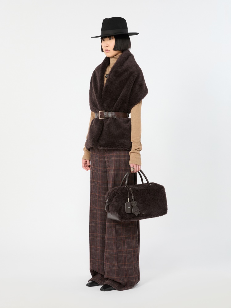 Large Boston bag in alpaca and wool Teddy - BRAUN - Max Mara - 7