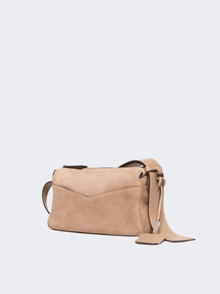 Micro split leather handbag - MUD - 2
