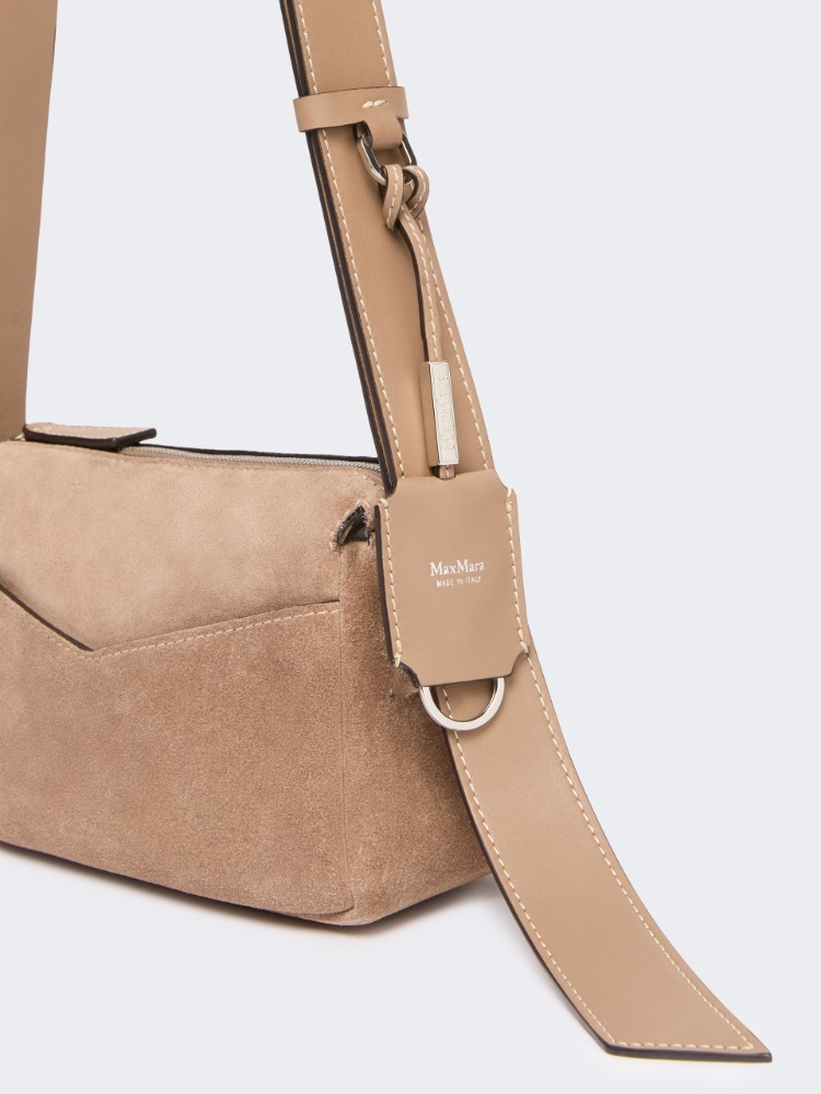 Micro split leather handbag - MUD - 3