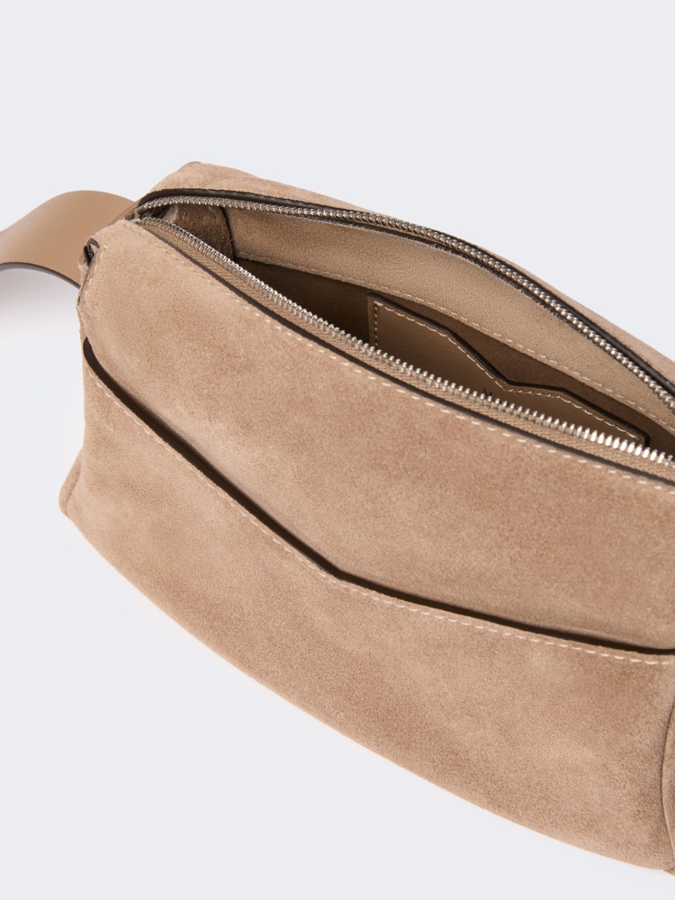 Micro split leather handbag - MUD - 5