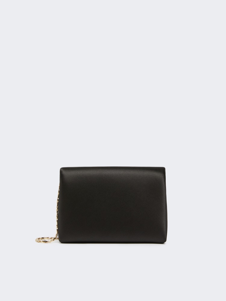 Viscose and silk satin clutch bag - BLACK - Max Mara - 3