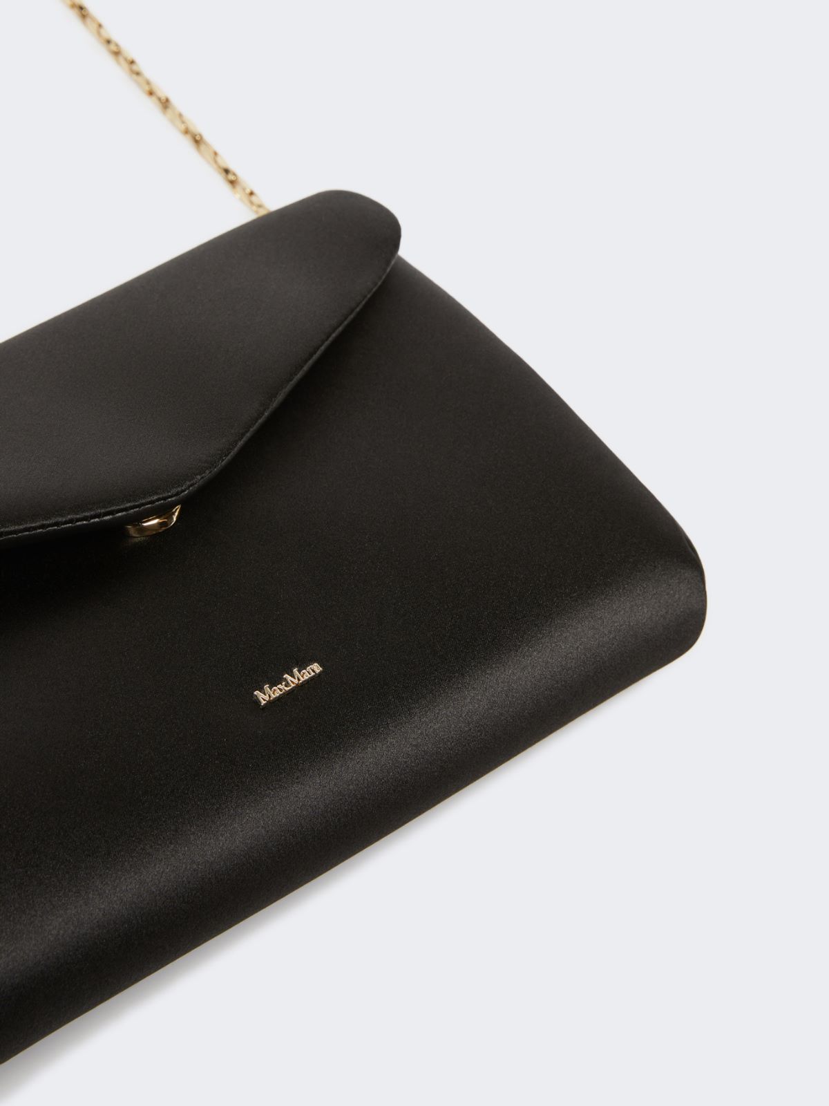 Viscose and silk satin clutch bag - BLACK - Max Mara - 3