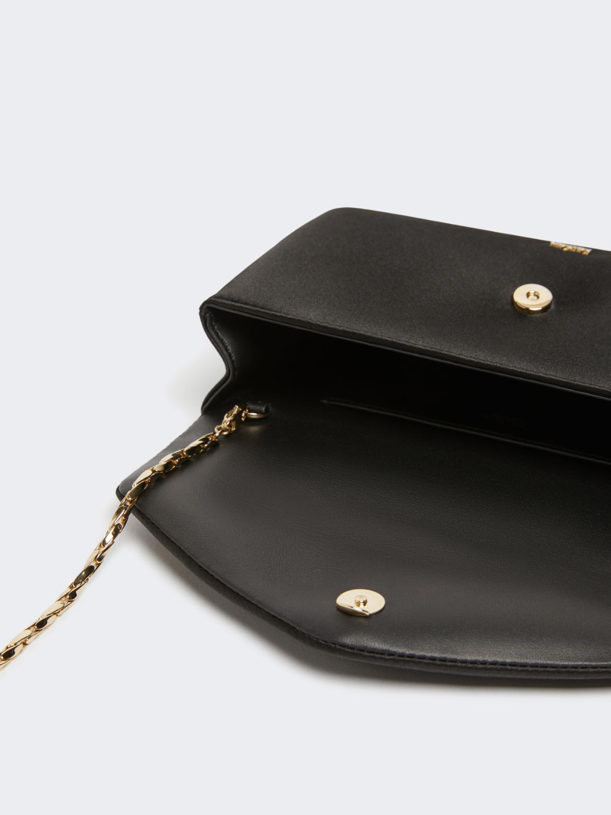 Viscose and silk satin clutch bag - BLACK - Max Mara - 4