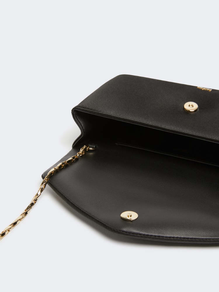 Viscose and silk satin clutch bag - BLACK - Max Mara - 4