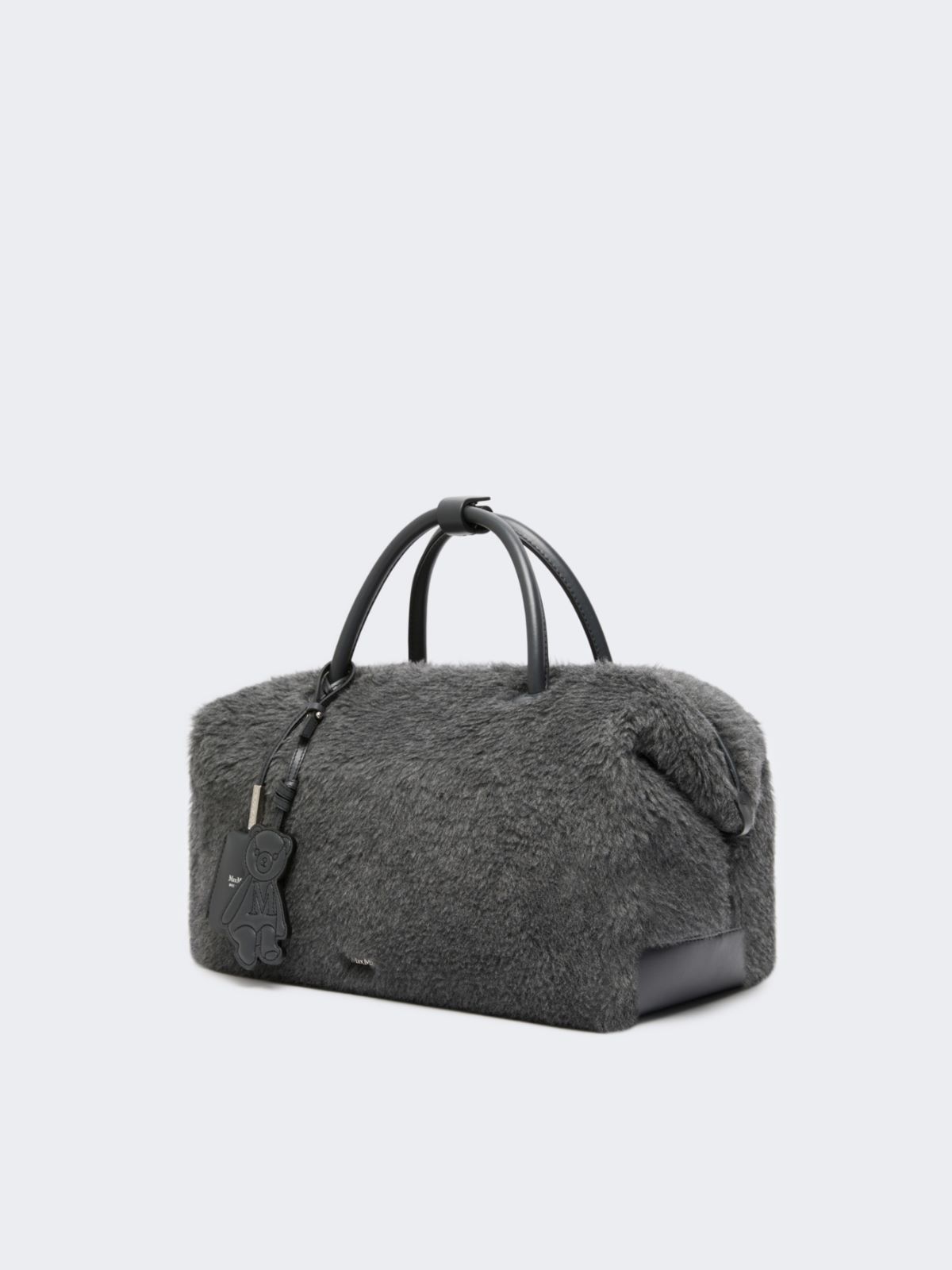 Large Boston bag in wool and alpaca Teddy - MITTELGRAU - Max Mara - 2