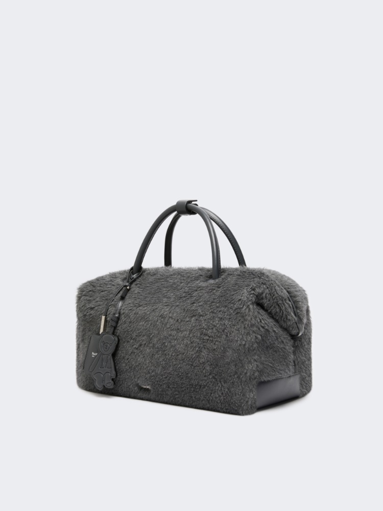 Large Boston bag in wool and alpaca Teddy - MITTELGRAU - Max Mara - 2