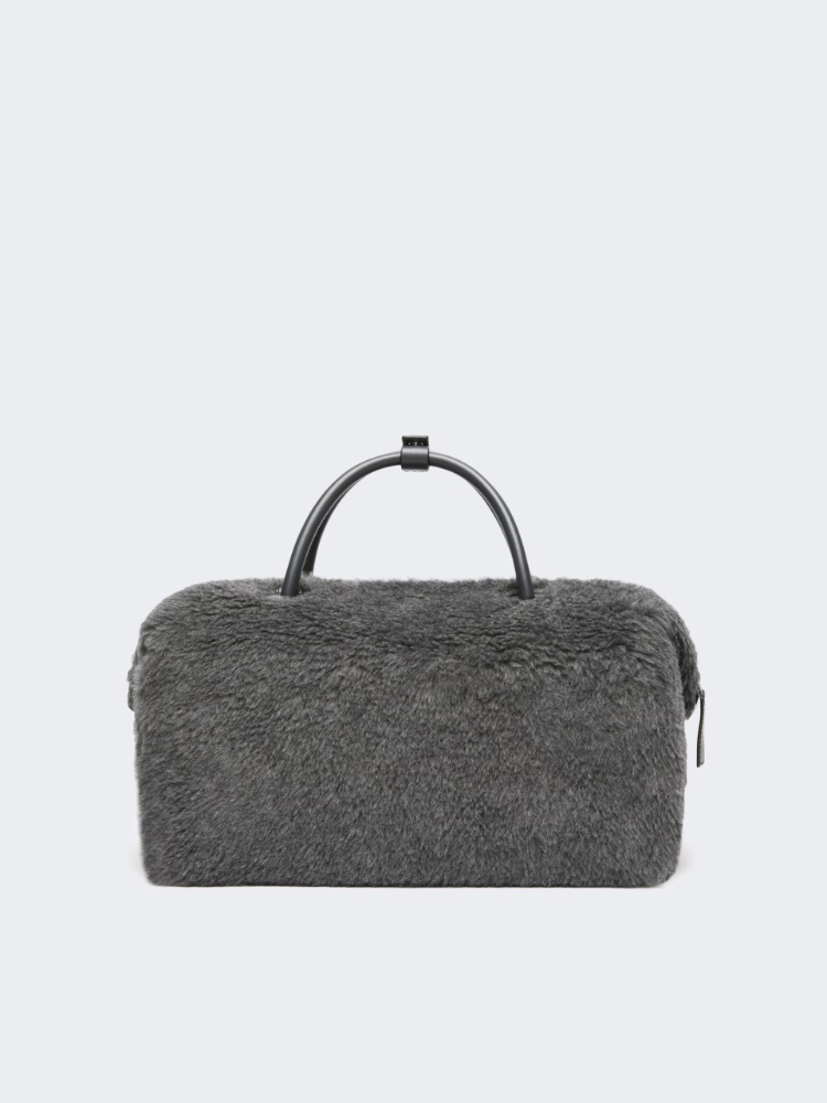 Large Boston bag in wool and alpaca Teddy - MITTELGRAU - Max Mara - 3