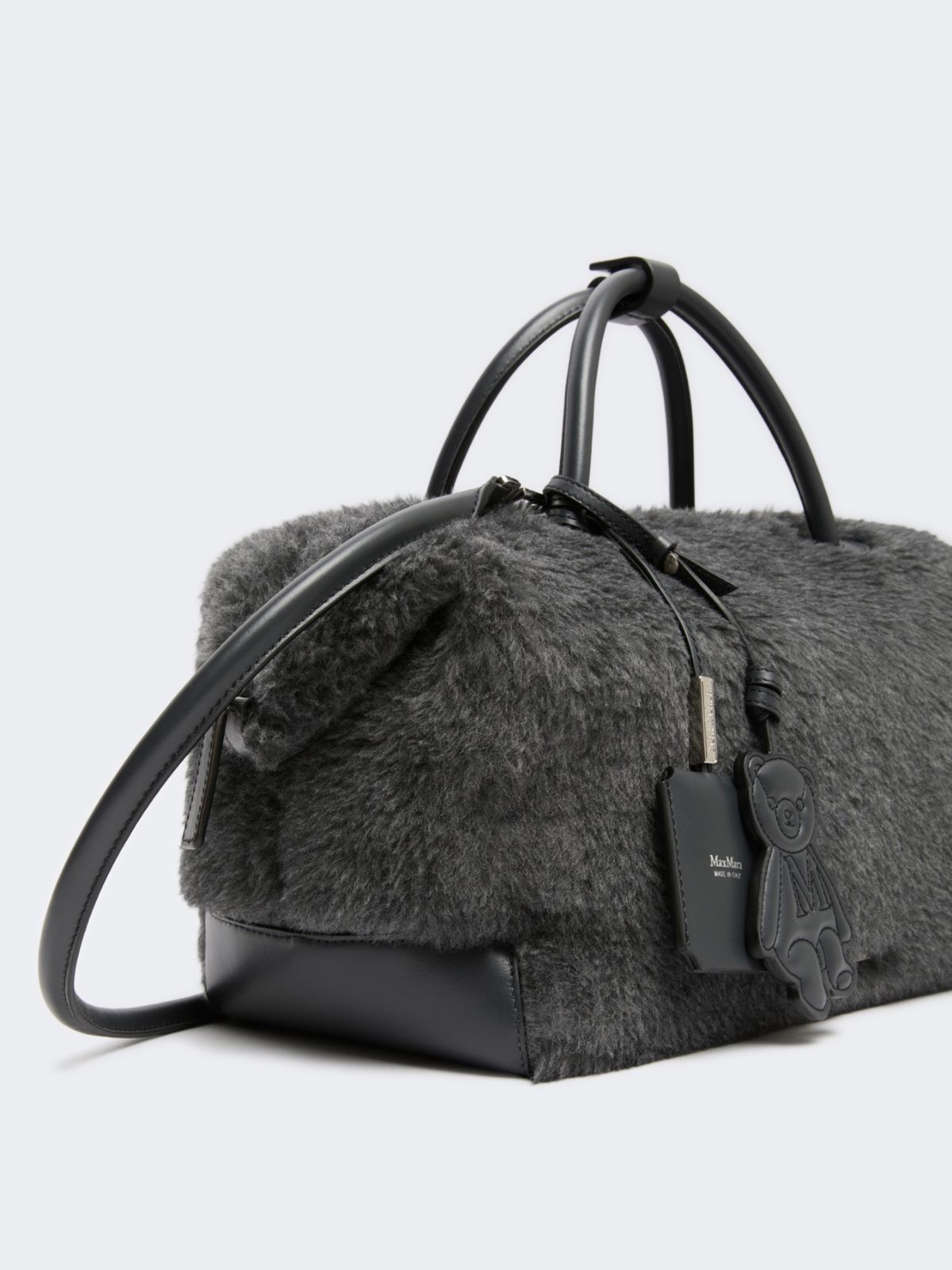 Large Boston bag in wool and alpaca Teddy - MITTELGRAU - Max Mara - 4