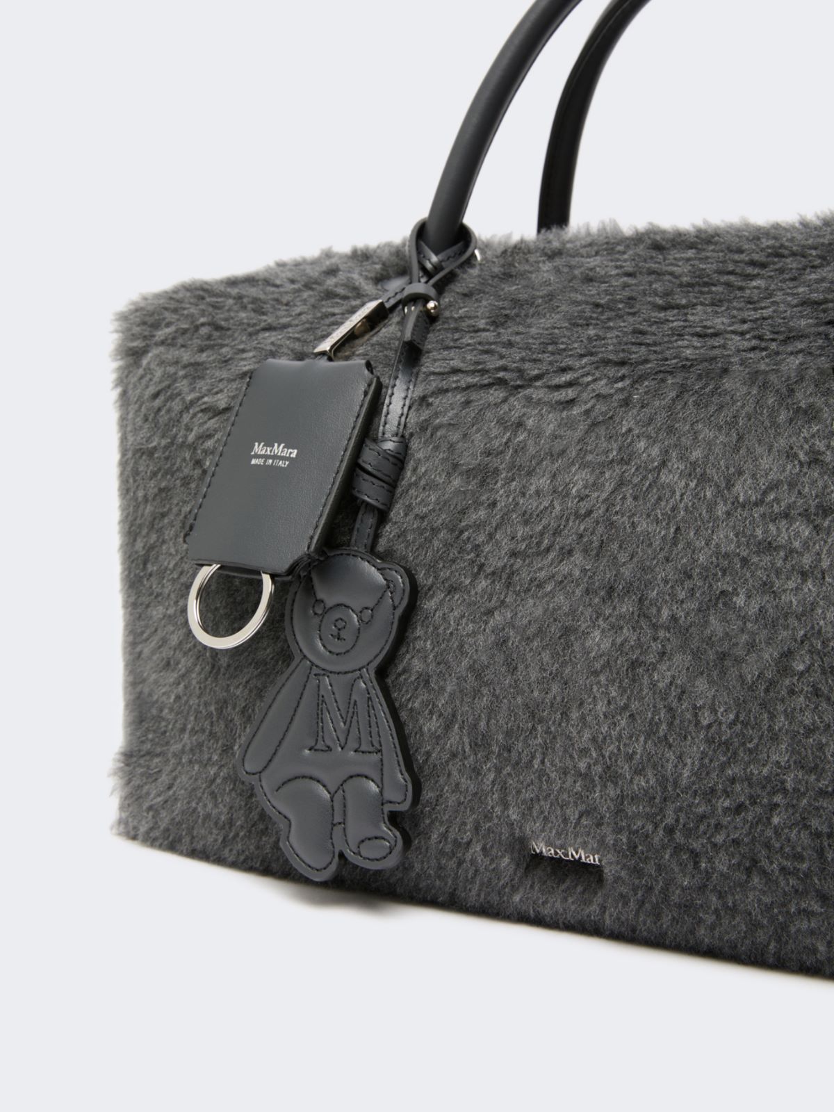 Large Boston bag in wool and alpaca Teddy - MITTELGRAU - Max Mara - 5