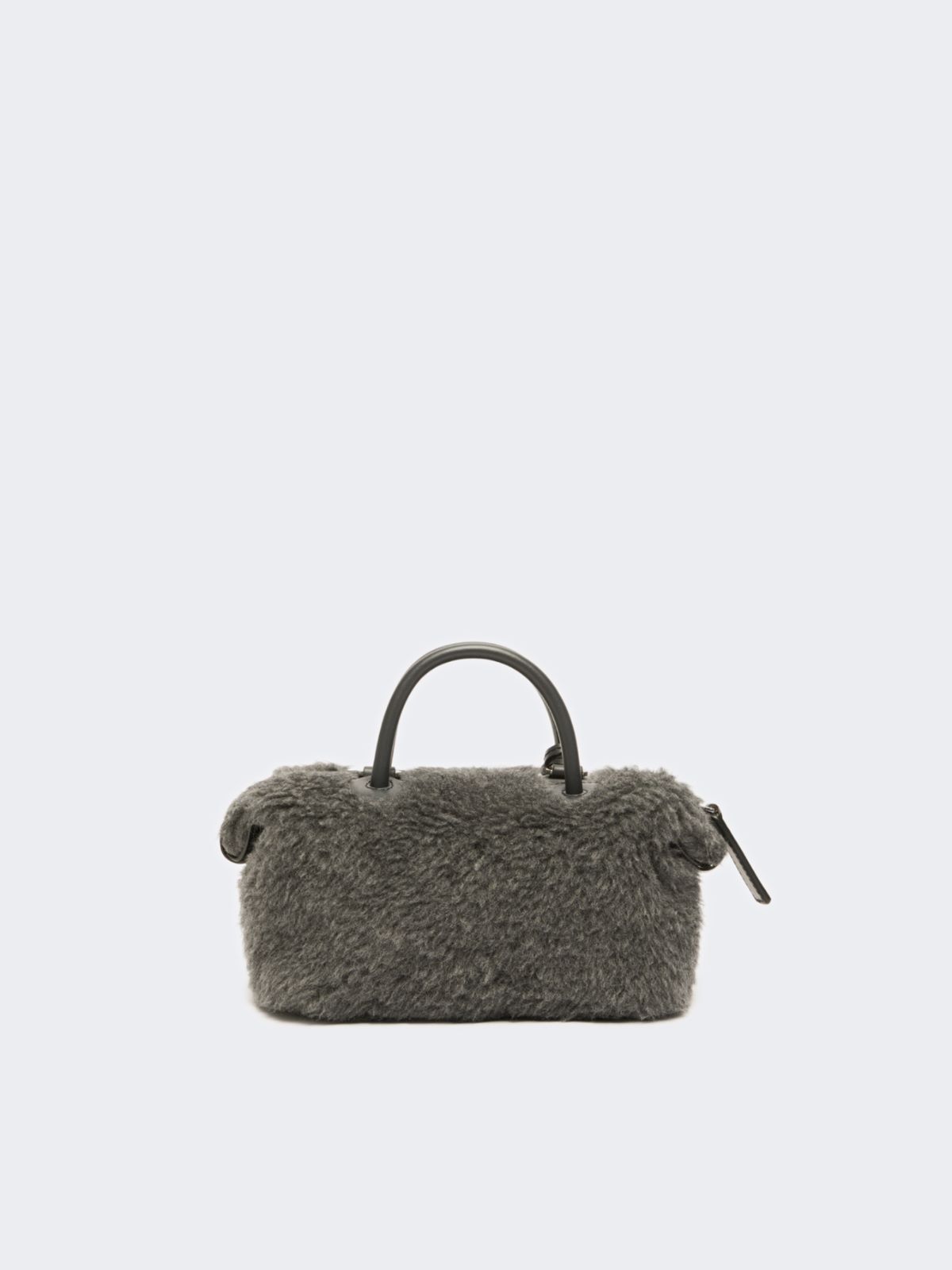 Small Boston bag in wool and alpaca Teddy - MITTELGRAU - Max Mara - 3