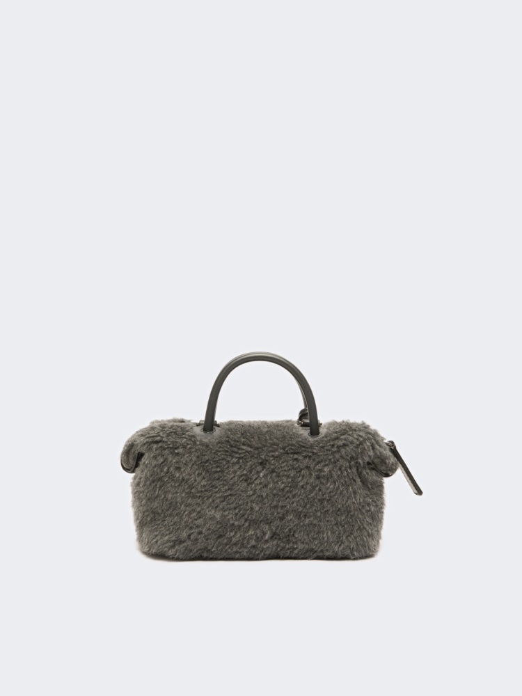 Small Boston bag in wool and alpaca Teddy - MITTELGRAU - Max Mara - 3