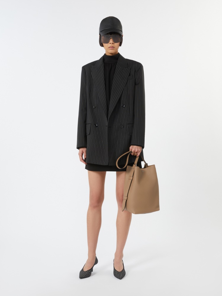 Medium Archetipo leather bag - MUD