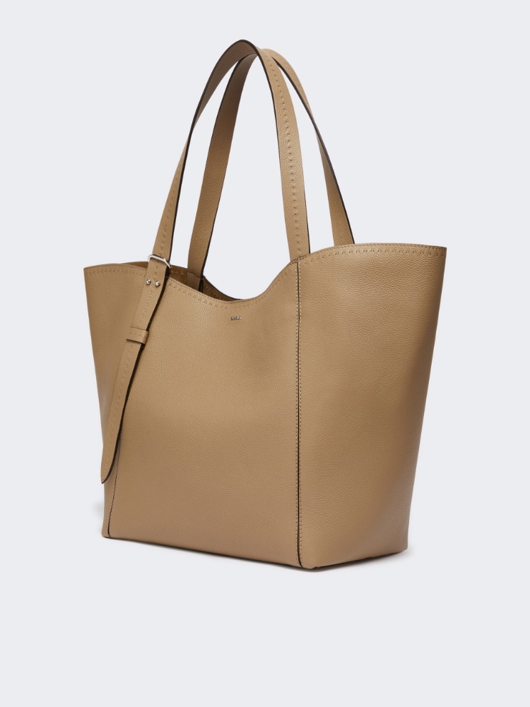 Leather Archetipo handbag - MUD - 2