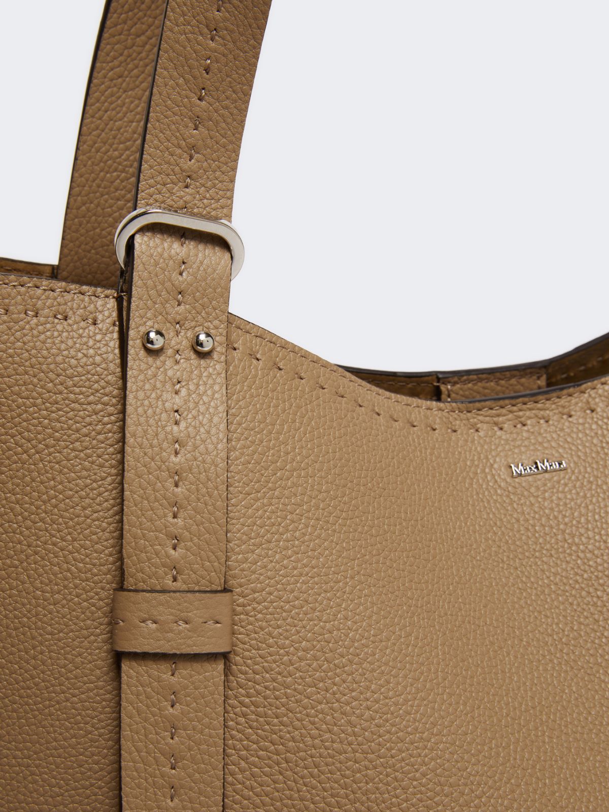 Leather Archetipo handbag - MUD - 3