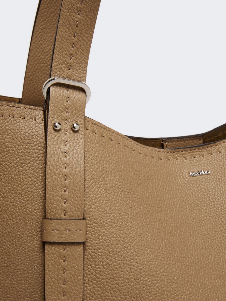 Leather Archetipo handbag - MUD - 3