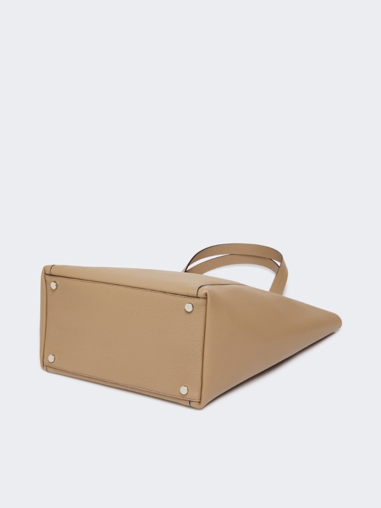 Leather Archetipo handbag - MUD - 4