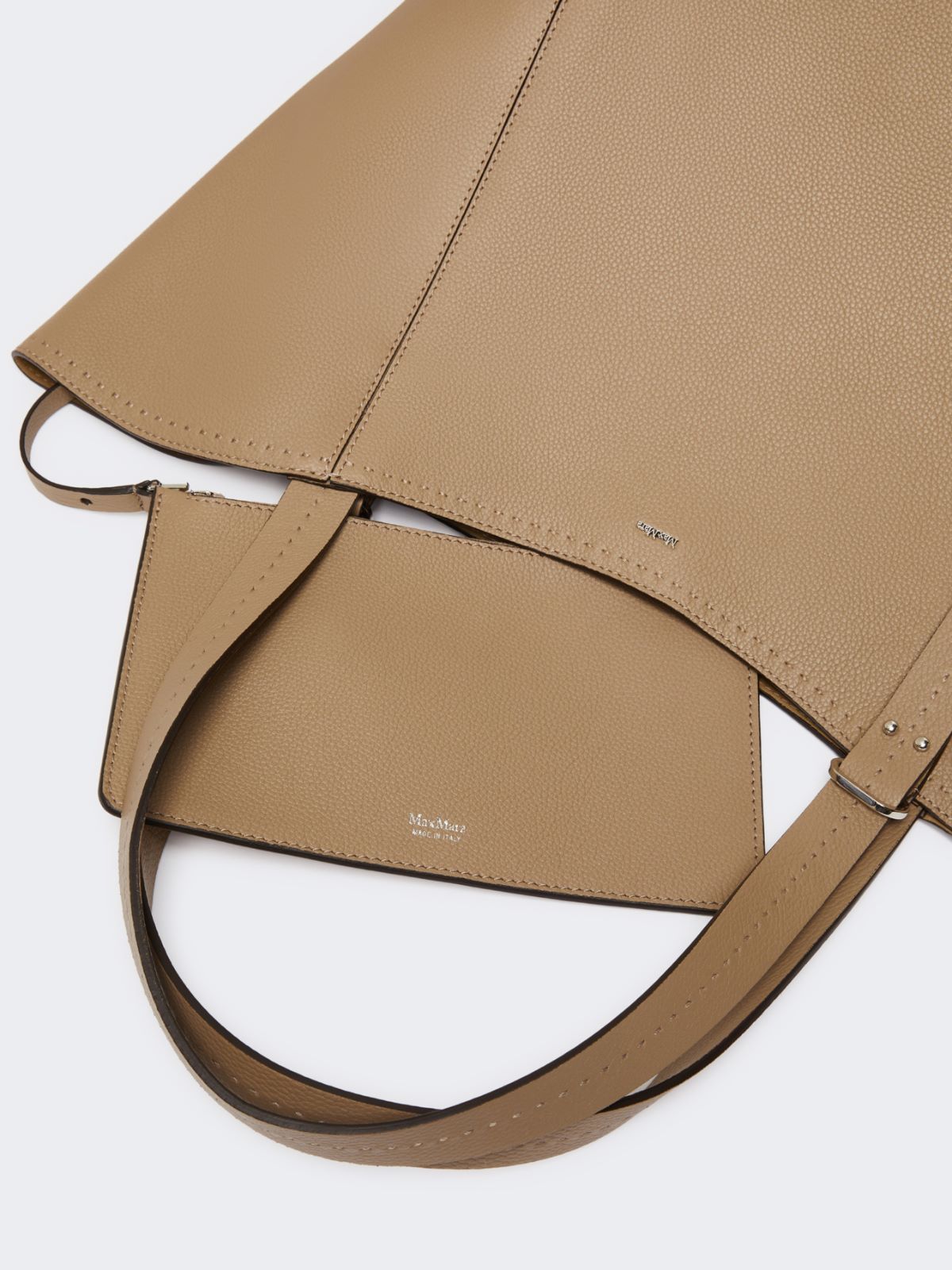 Leather Archetipo handbag - MUD - 5