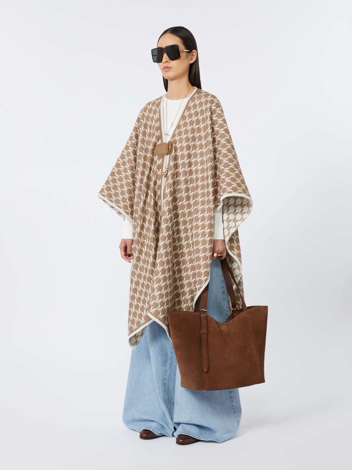 Split leather Archetipo handbag - DARK BROWN