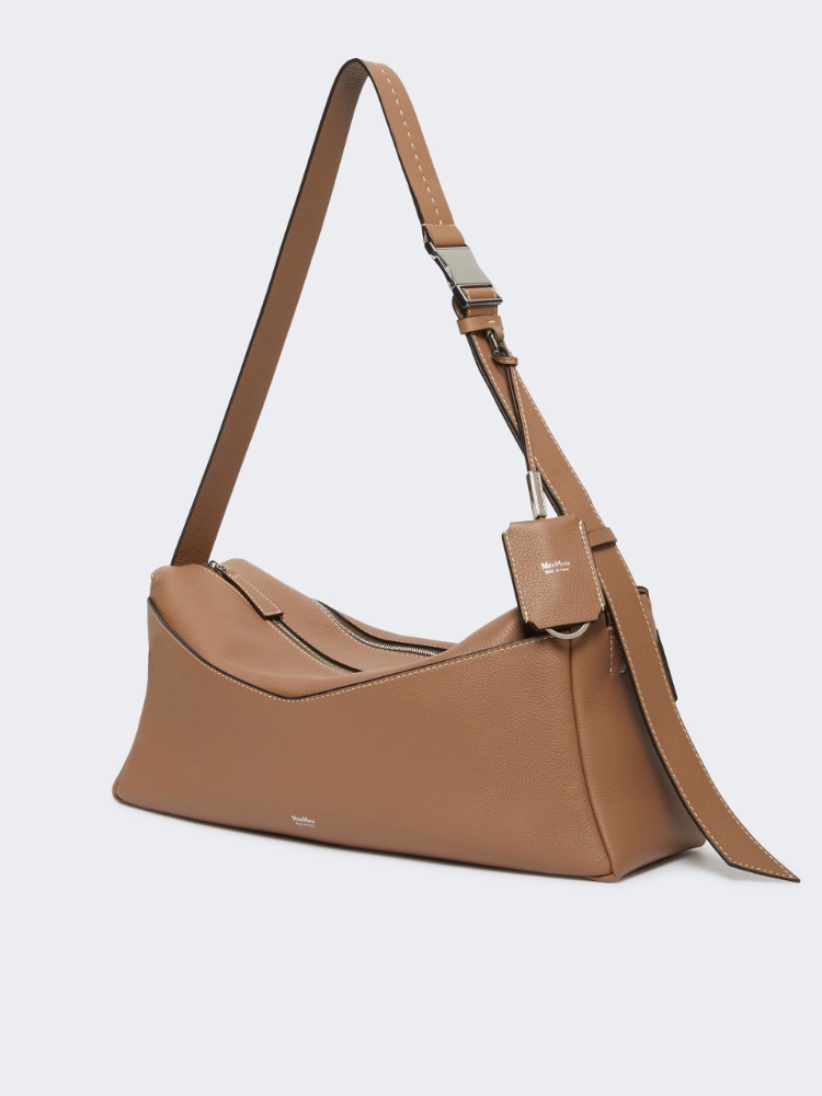 Borsa a spalla medium in pelle - MARRONE - 2