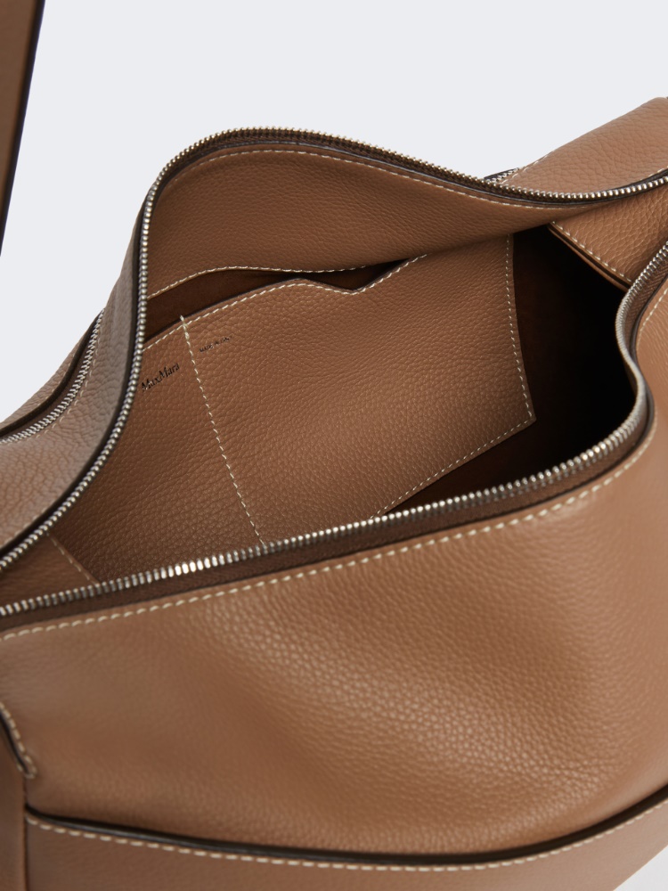 Borsa a spalla medium in pelle - MARRONE - 5