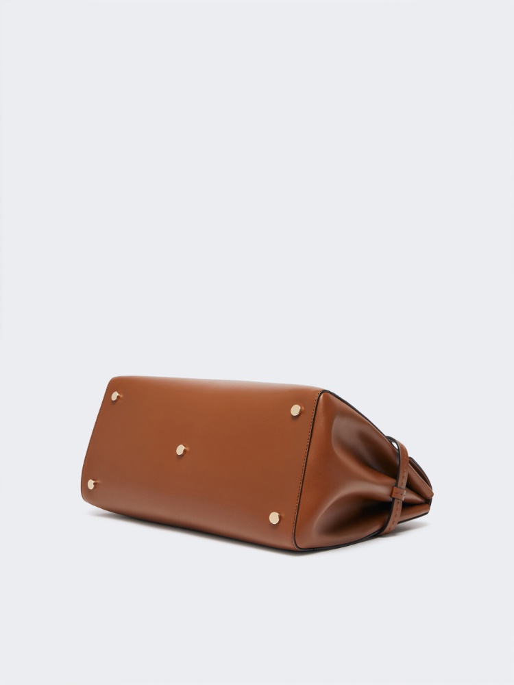 Natural leather handbag - AMBER BROWN - 4
