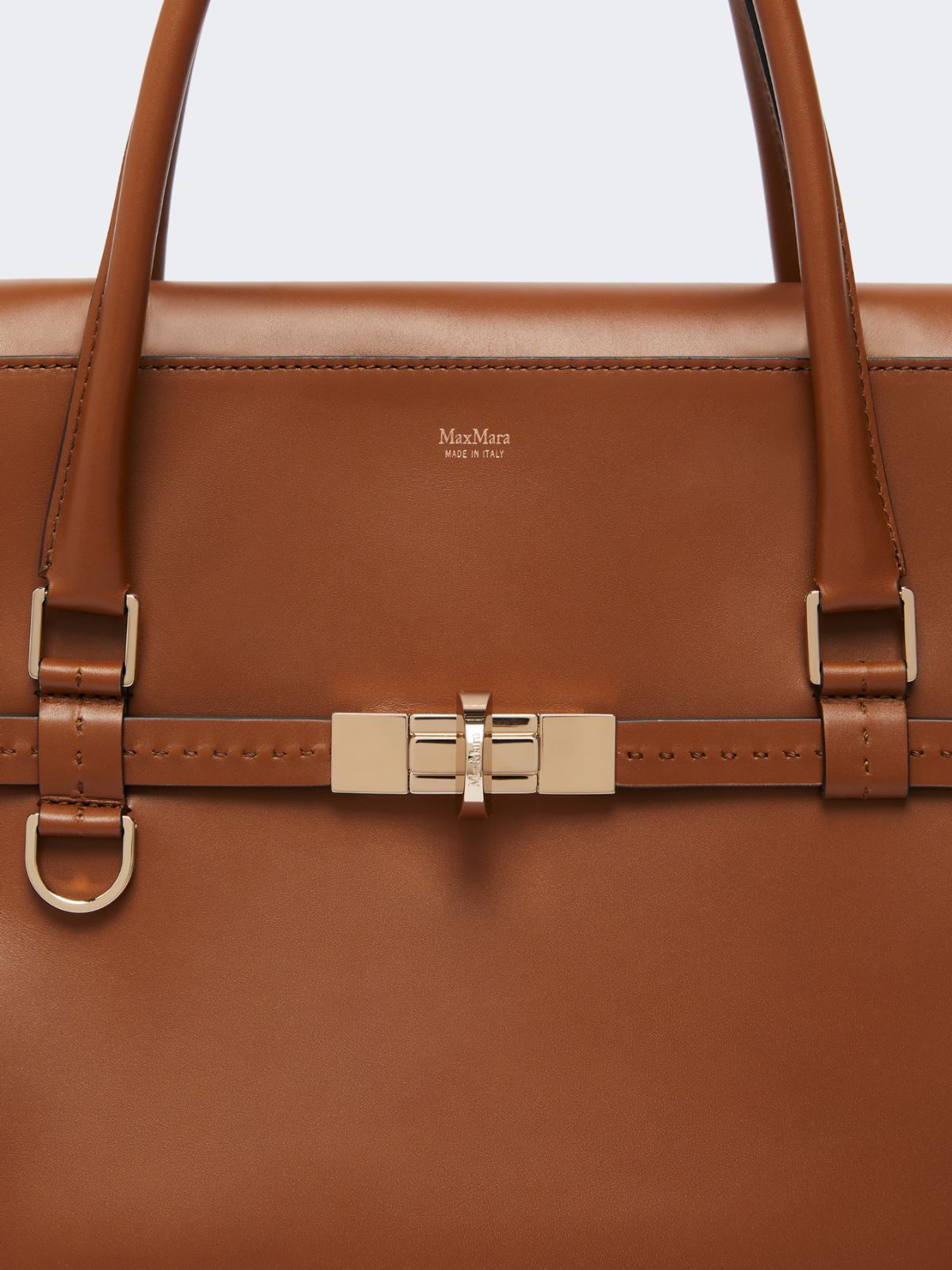Natural leather handbag - AMBER BROWN - 5