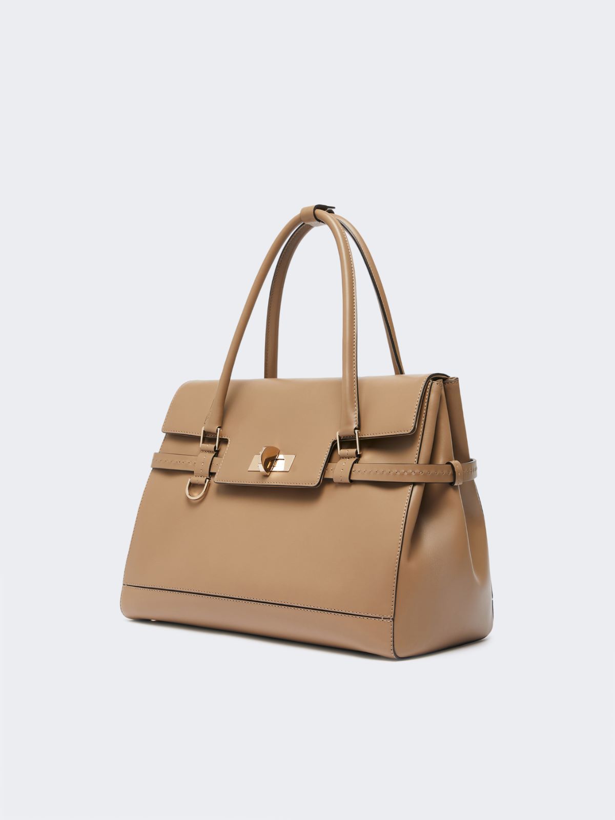 Natural leather handbag - MUD - 2