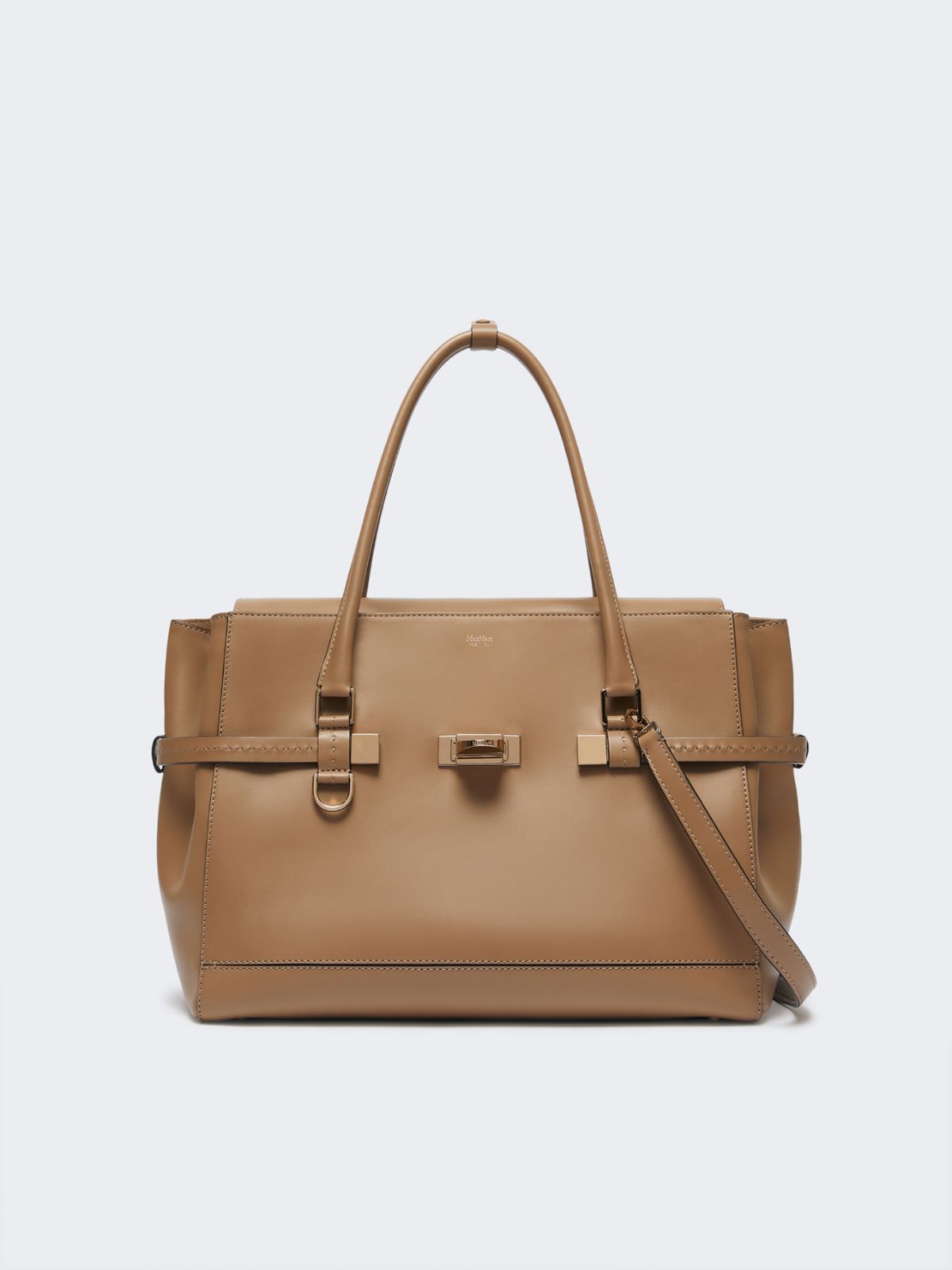 Natural leather handbag - MUD - 3