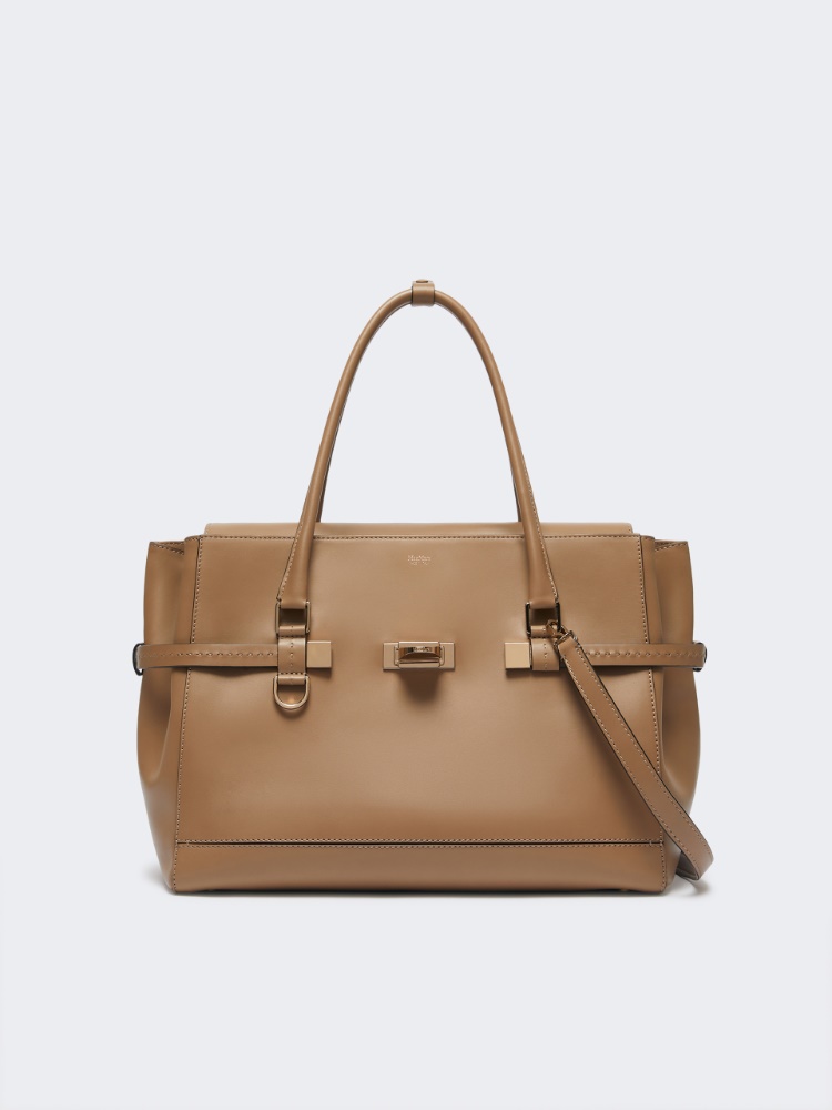 Natural leather handbag - MUD - 3