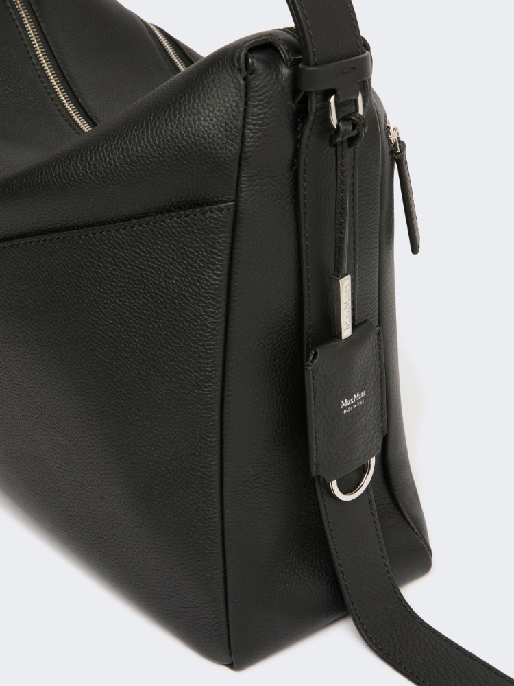 Borsa a mano grande in pelle - NERO - 3