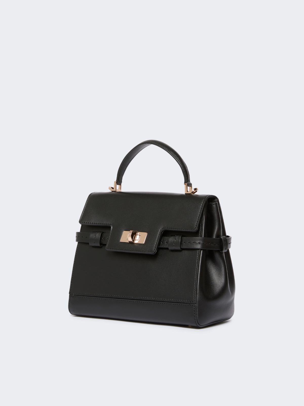 Smooth leather handbag - BLACK - 2