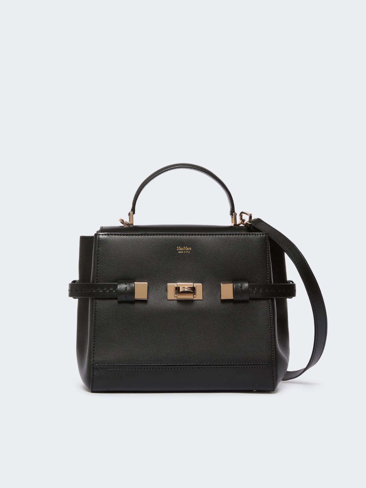 Smooth leather handbag - BLACK - 3