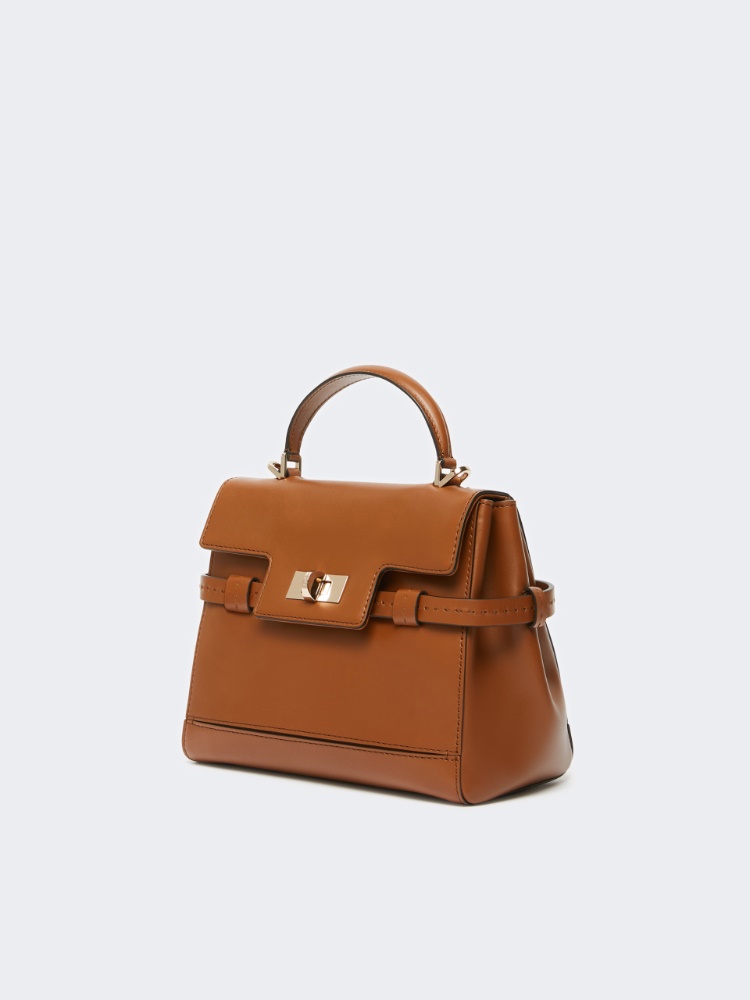 Smooth leather handbag - AMBER BROWN - 2