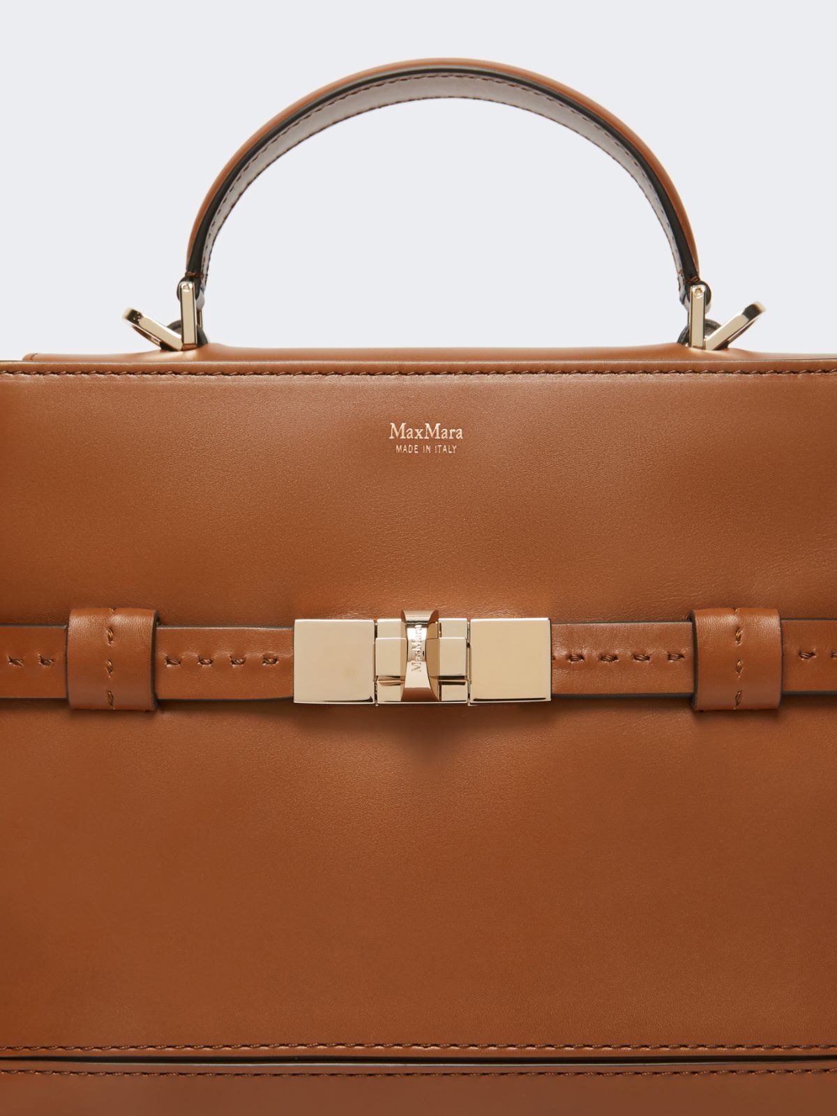 Smooth leather handbag - AMBER BROWN - 3