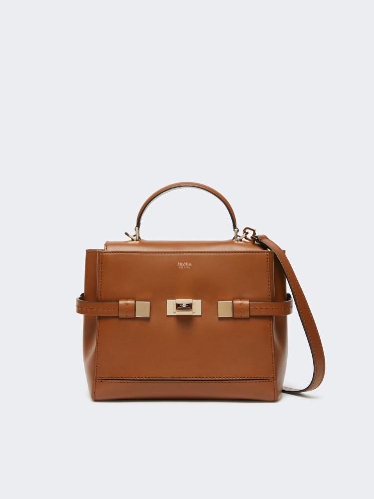 Smooth leather handbag - AMBER BROWN - 4