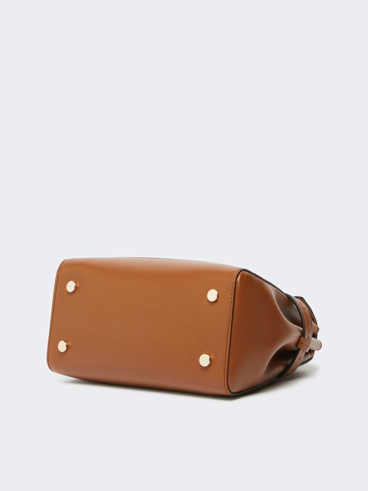 Smooth leather handbag - AMBER BROWN - 5